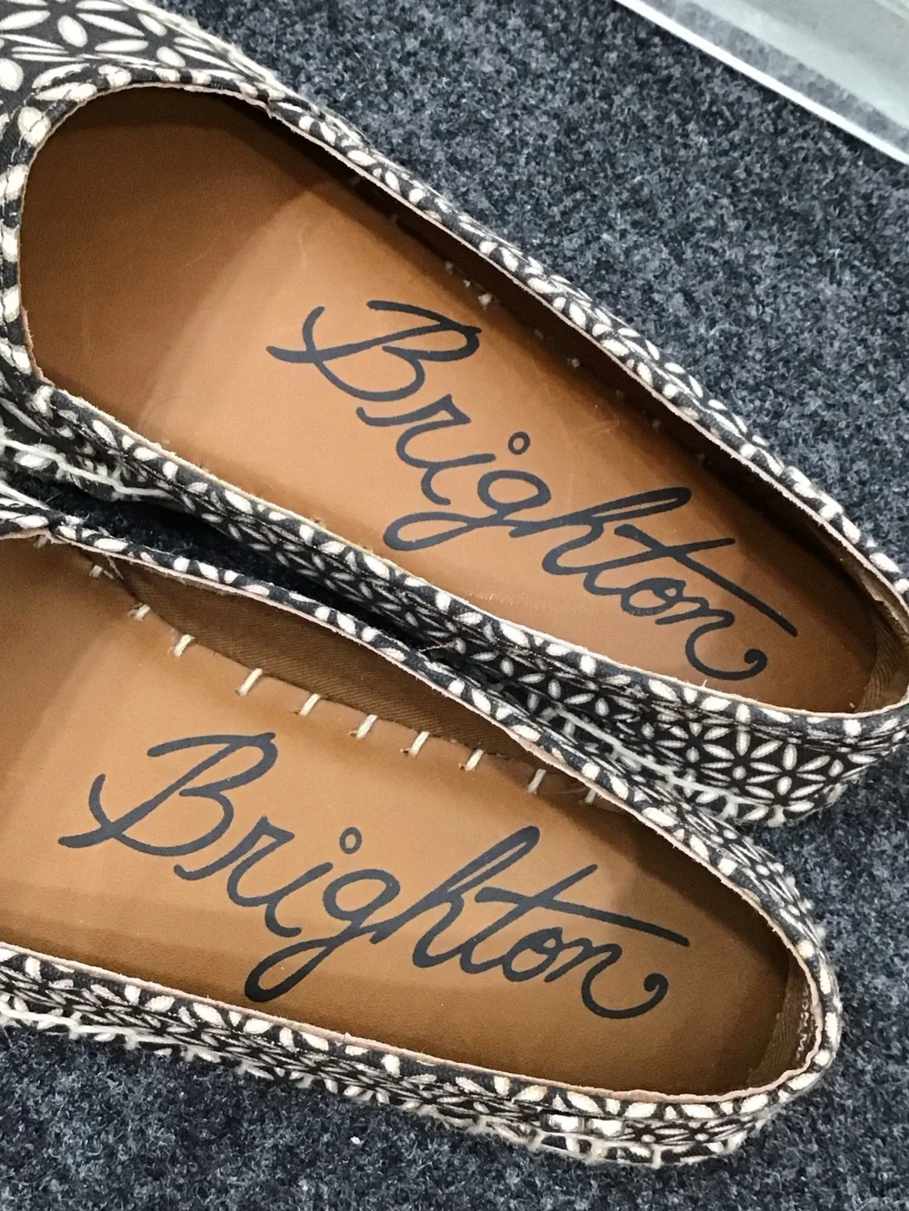 Brighton Rattan Black & Cream Geometric Espadrille Slip-Ons 7